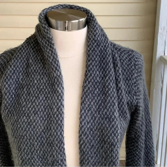 Wooden Ships Paola Buendia Mohair Wool Blend Cardigan Sweater Size S M Gray - Picture 5 of 7